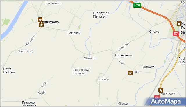 mapa Lubiszynek Drugi, Lubiszynek Drugi na mapie Targeo