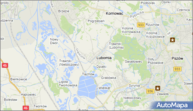 mapa Lubomia, Lubomia na mapie Targeo