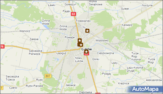 mapa Łuków, Łuków na mapie Targeo
