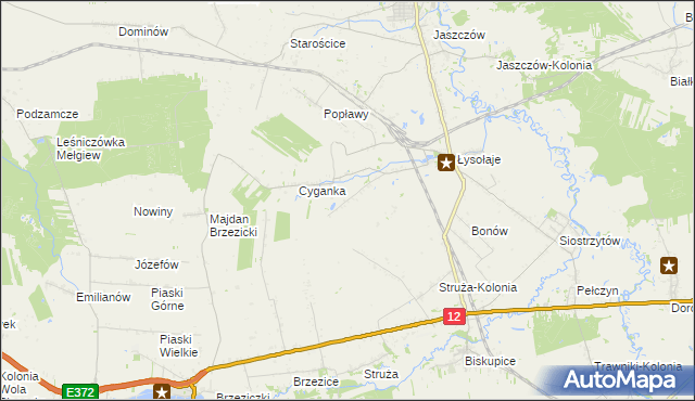 mapa Łysołaje-Kolonia, Łysołaje-Kolonia na mapie Targeo