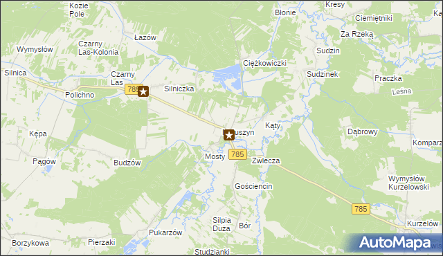 mapa Maluszyn gmina Żytno, Maluszyn gmina Żytno na mapie Targeo