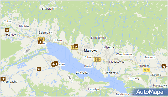 mapa Maniowy, Maniowy na mapie Targeo