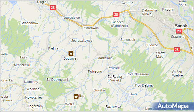 mapa Markowce, Markowce na mapie Targeo