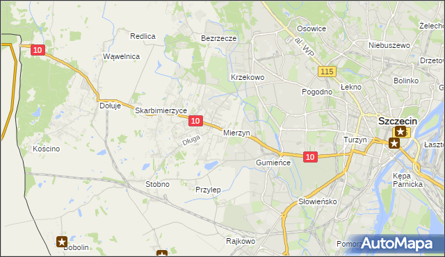 mapa Mierzyn gmina Dobra (Szczecińska), Mierzyn gmina Dobra (Szczecińska) na mapie Targeo