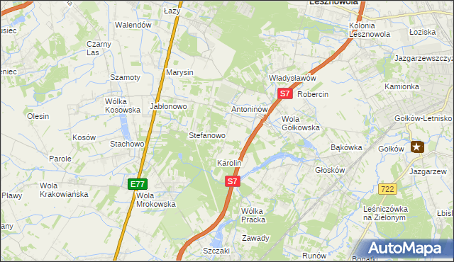 mapa Mieszkowo gmina Piaseczno, Mieszkowo gmina Piaseczno na mapie Targeo