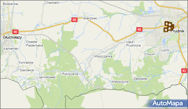 mapa Moszczanka gmina Prudnik, Moszczanka gmina Prudnik na mapie Targeo