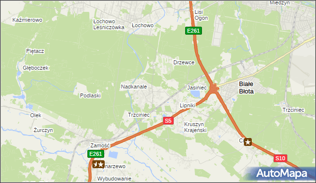 mapa Murowaniec gmina Białe Błota, Murowaniec gmina Białe Błota na mapie Targeo