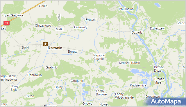 mapa Napiórki Ciężkie, Napiórki Ciężkie na mapie Targeo