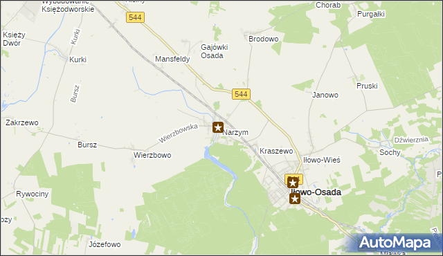 mapa Narzym, Narzym na mapie Targeo