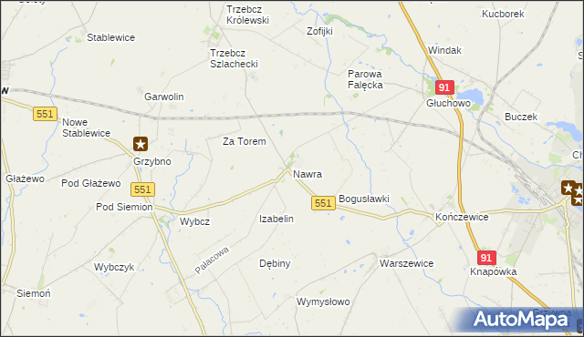mapa Nawra gmina Chełmża, Nawra gmina Chełmża na mapie Targeo