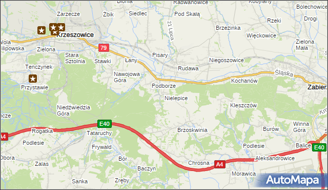 mapa Nielepice, Nielepice na mapie Targeo