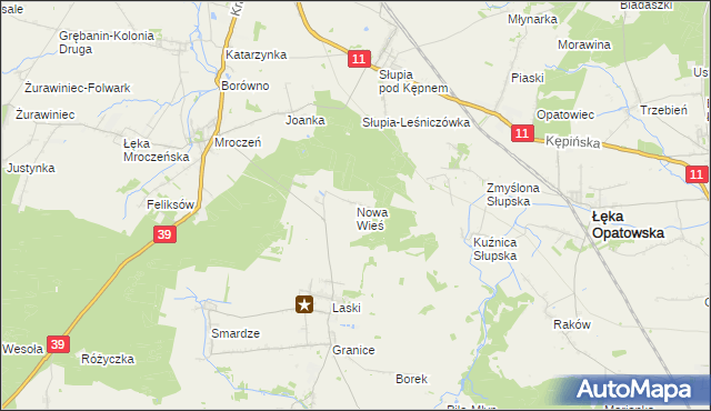 mapa Nowa Wieś gmina Trzcinica, Nowa Wieś gmina Trzcinica na mapie Targeo