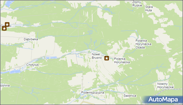 mapa Nowe Brusno, Nowe Brusno na mapie Targeo