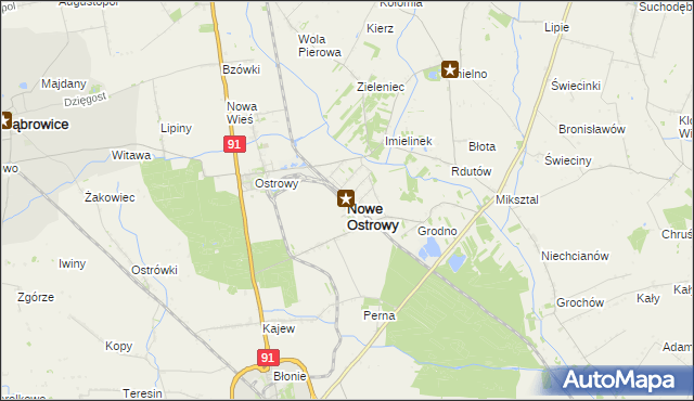 mapa Nowe Ostrowy, Nowe Ostrowy na mapie Targeo