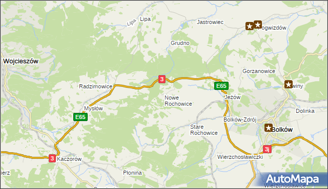 mapa Nowe Rochowice, Nowe Rochowice na mapie Targeo