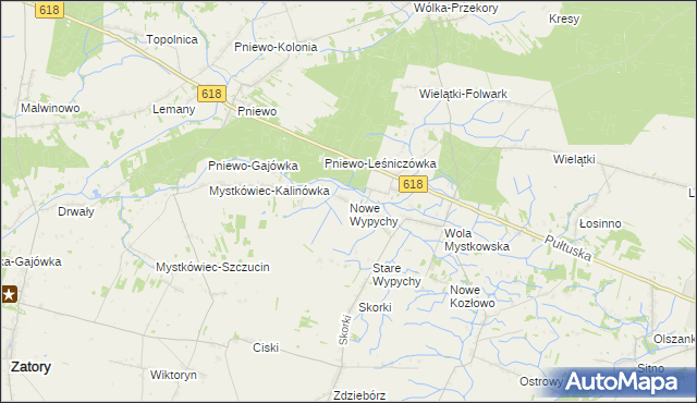 mapa Nowe Wypychy, Nowe Wypychy na mapie Targeo