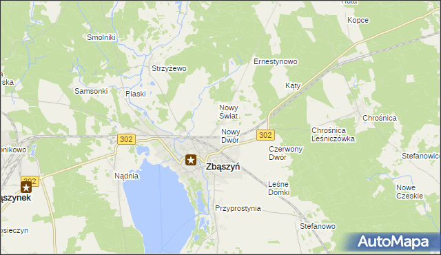 mapa Nowy Dwór gmina Zbąszyń, Nowy Dwór gmina Zbąszyń na mapie Targeo