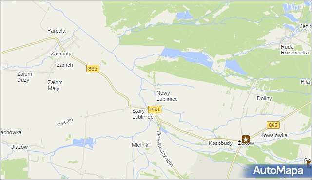 mapa Nowy Lubliniec, Nowy Lubliniec na mapie Targeo