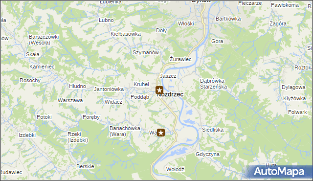 mapa Nozdrzec, Nozdrzec na mapie Targeo