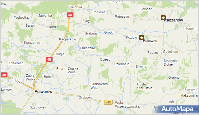 mapa Ocieść, Ocieść na mapie Targeo