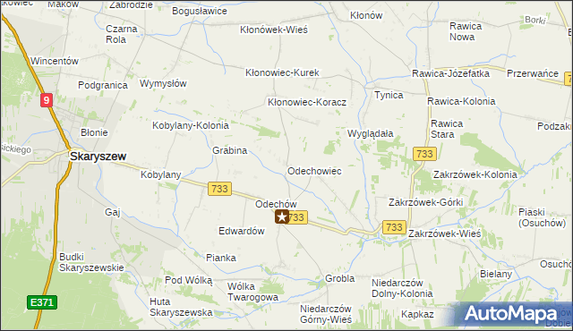 mapa Odechowiec, Odechowiec na mapie Targeo