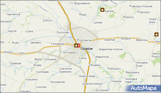 mapa Opatów, Opatów na mapie Targeo