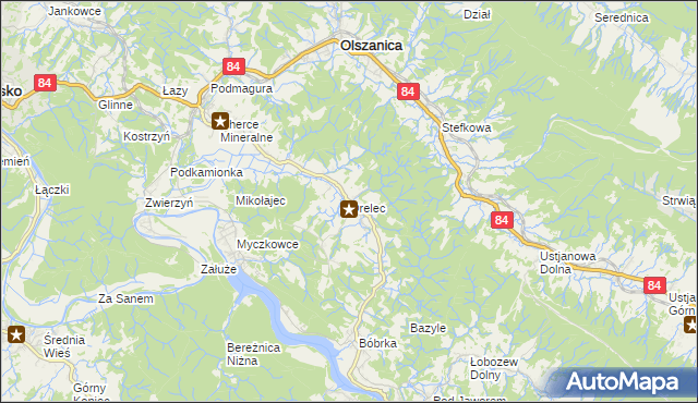 mapa Orelec, Orelec na mapie Targeo