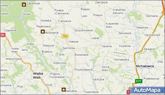 mapa Owczary gmina Zielonki, Owczary gmina Zielonki na mapie Targeo