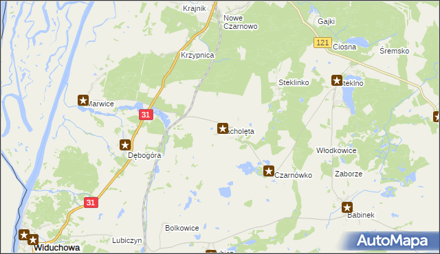 mapa Pacholęta, Pacholęta na mapie Targeo