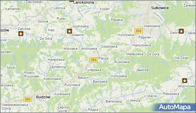 mapa Palcza, Palcza na mapie Targeo