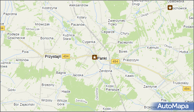 mapa Panki, Panki na mapie Targeo