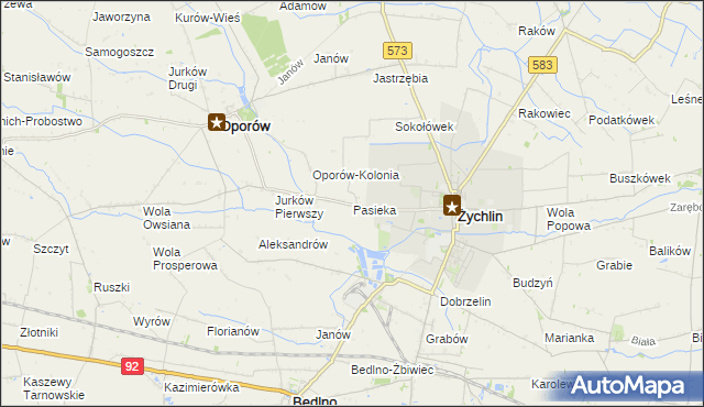 mapa Pasieka gmina Żychlin, Pasieka gmina Żychlin na mapie Targeo