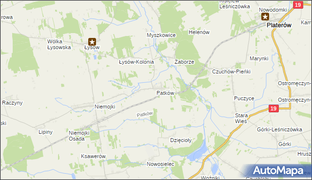 mapa Patków gmina Łosice, Patków gmina Łosice na mapie Targeo