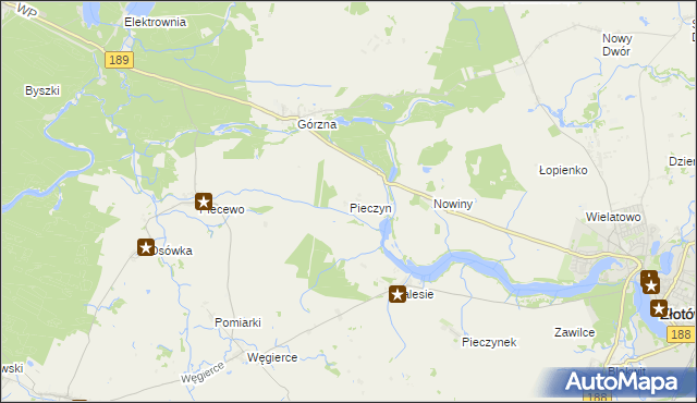 mapa Pieczyn, Pieczyn na mapie Targeo