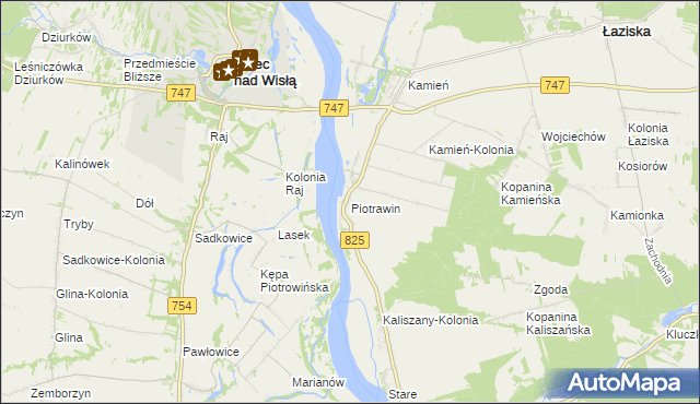 mapa Piotrawin gmina Łaziska, Piotrawin gmina Łaziska na mapie Targeo