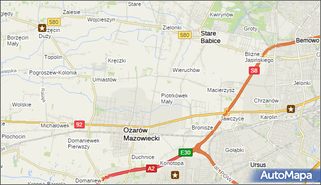 mapa Piotrkówek Mały, Piotrkówek Mały na mapie Targeo