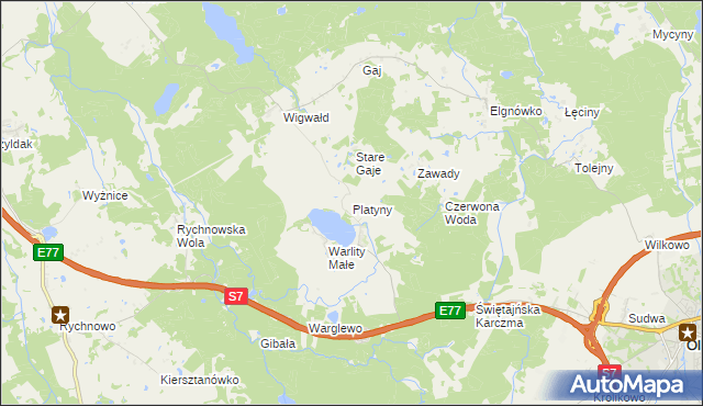 mapa Platyny, Platyny na mapie Targeo
