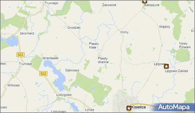 mapa Pławty Wielkie, Pławty Wielkie na mapie Targeo