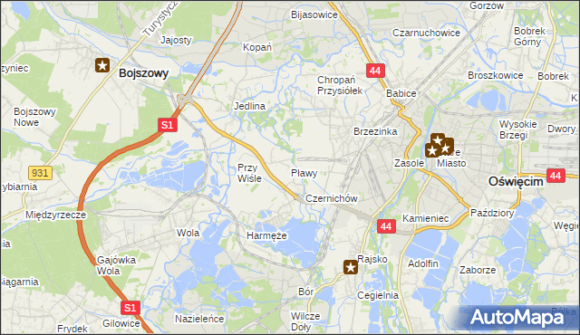 mapa Pławy, Pławy na mapie Targeo