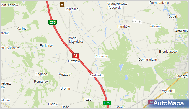 mapa Pludwiny, Pludwiny na mapie Targeo