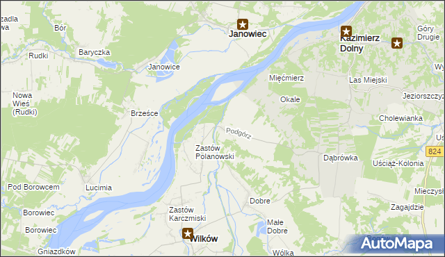 mapa Podgórz gmina Wilków, Podgórz gmina Wilków na mapie Targeo