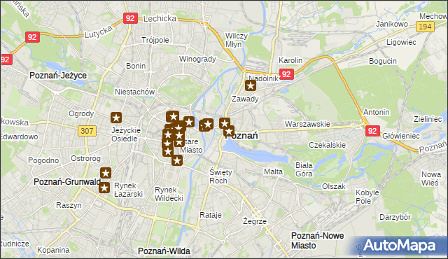 mapa Poznania, Poznań na mapie Targeo