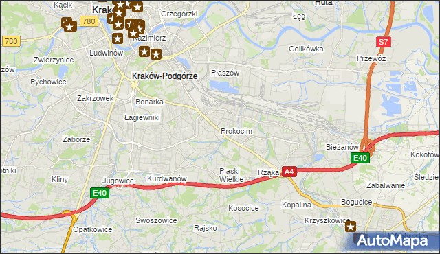 mapa Prokocim, Prokocim na mapie Targeo