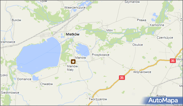 mapa Proszkowice, Proszkowice na mapie Targeo