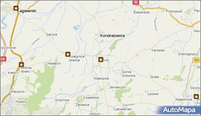 mapa Prusy gmina Kondratowice, Prusy gmina Kondratowice na mapie Targeo