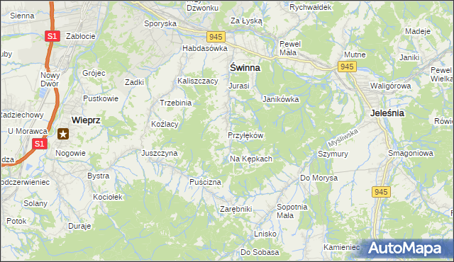 mapa Przyłęków, Przyłęków na mapie Targeo