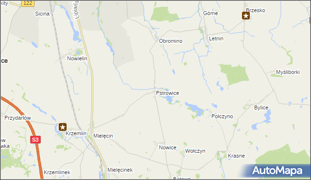 mapa Pstrowice, Pstrowice na mapie Targeo