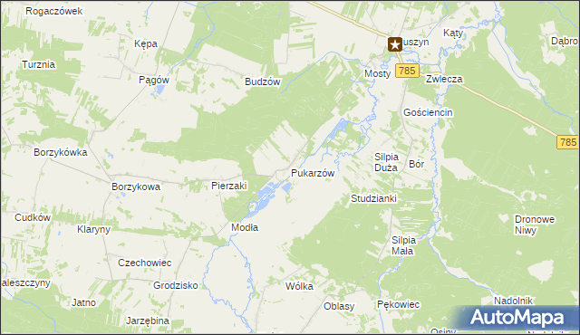 mapa Pukarzów gmina Żytno, Pukarzów gmina Żytno na mapie Targeo