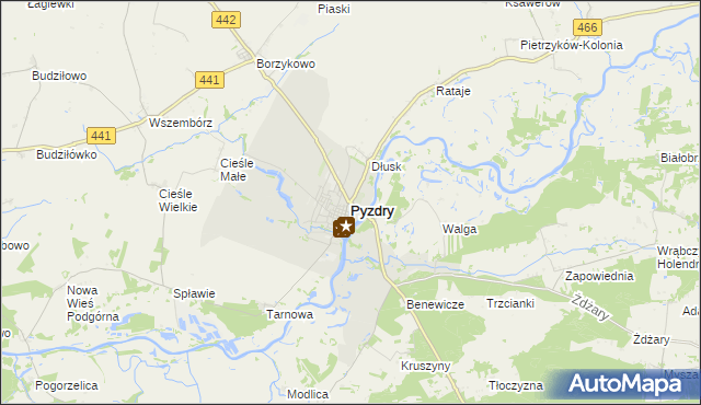mapa Pyzdry, Pyzdry na mapie Targeo