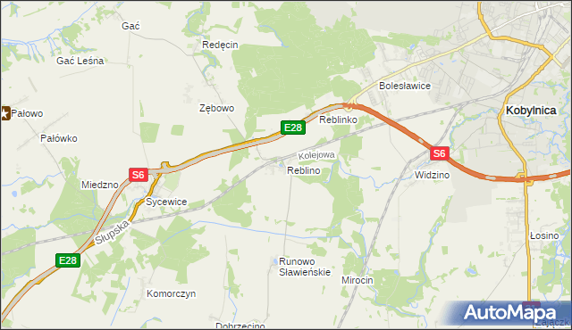 mapa Reblino, Reblino na mapie Targeo